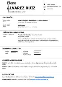 CV Sin Experiencia Moderno